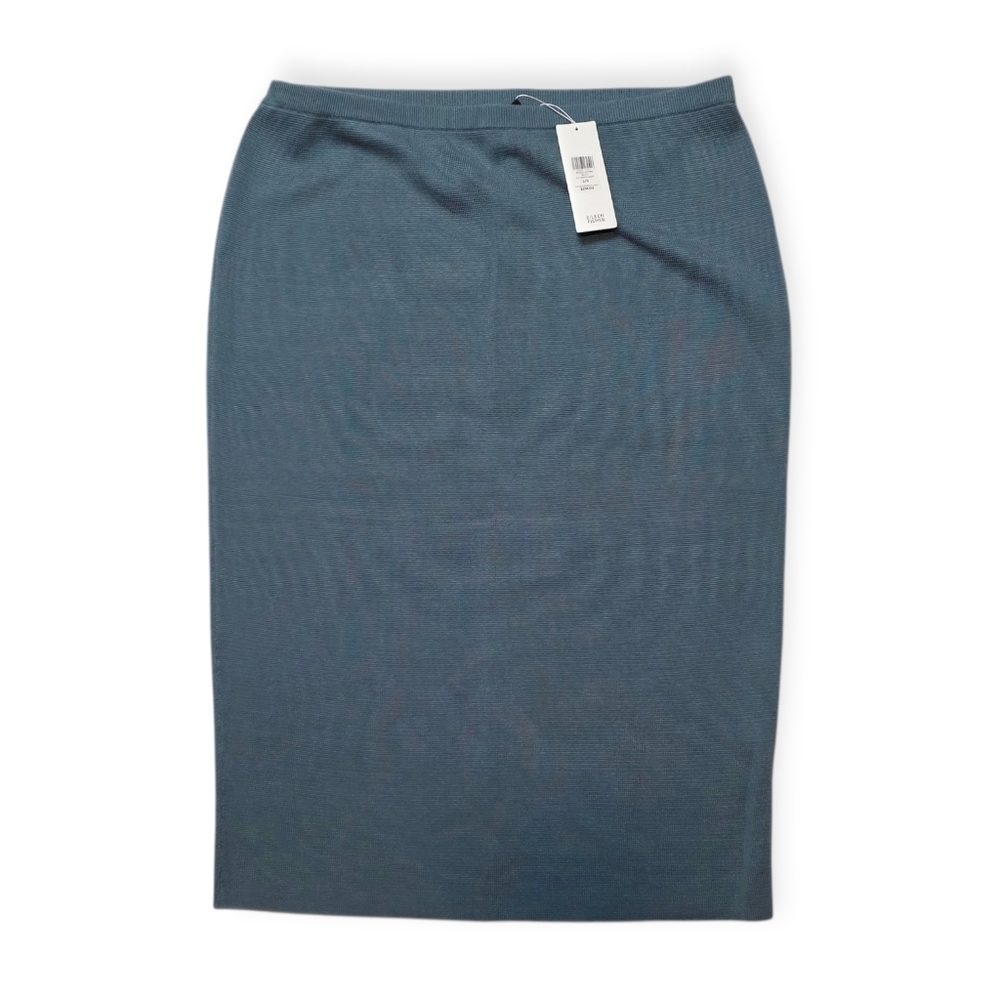 NWT Eileen Fisher Women's Silk Organic Cotton Midi Pencil Skirt Large - Picture 2 of 8